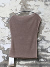 INTO THE EAST 25 Spring/Summer Black/Khaki Gray One-shoulder Drop Shoulder Knit Top ITE-E1DGSS006GY20KT-KQH Khaki Gray